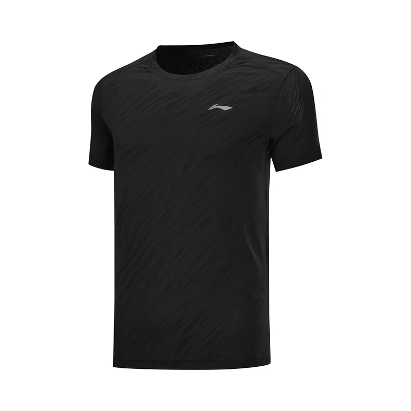 Li-Ning мужской тренировочный топ с коротким рукавом, 90% полиэстер, 10% спандекс, спортивные футболки с подкладкой, обычная посадка, футболки ATSP075 MTS3103 - Цвет: ATSP075-4H
