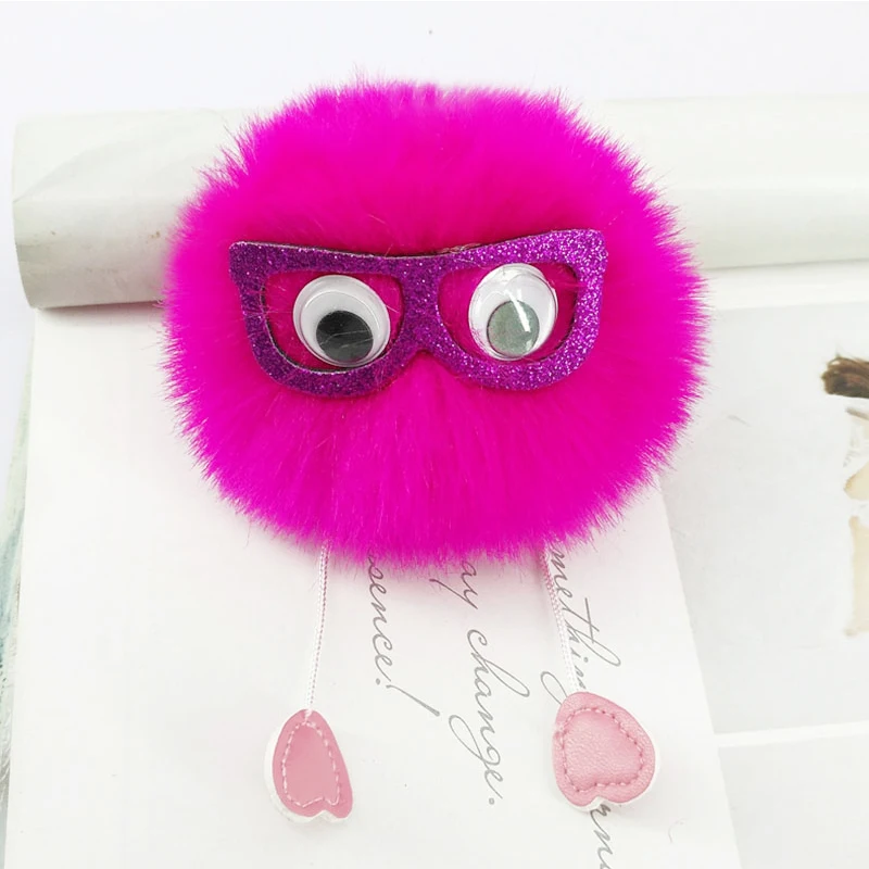 Милые очки покемон брелок животное с большими глазами ручной работы пышные