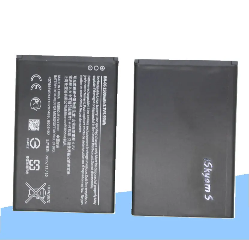 ISkyamS 10 шт./лот 1500 мА/ч BN-06 / BN06 BN 06 запасная батарея для Nokia Microsoft Lumia 430 Lumia430 |