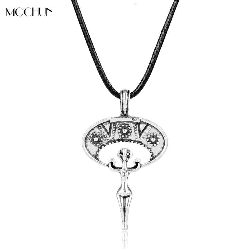 

MQCHUN 1 pc Totem Amulet Lunula Norse Viking Pendant Necklace Vintage Silver Color Necklace Pagan Jewelry For Men Women Gift