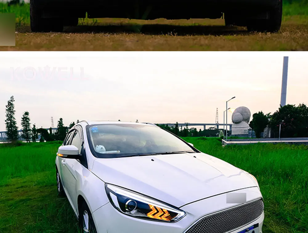 KOWELL автомобильный Стайлинг для Ford FOCUS головной светильник s для фокуса светодиодный головной фонарь Angel eye светодиодный DRL передний светильник Биксеноновые линзы ксеноновые HID