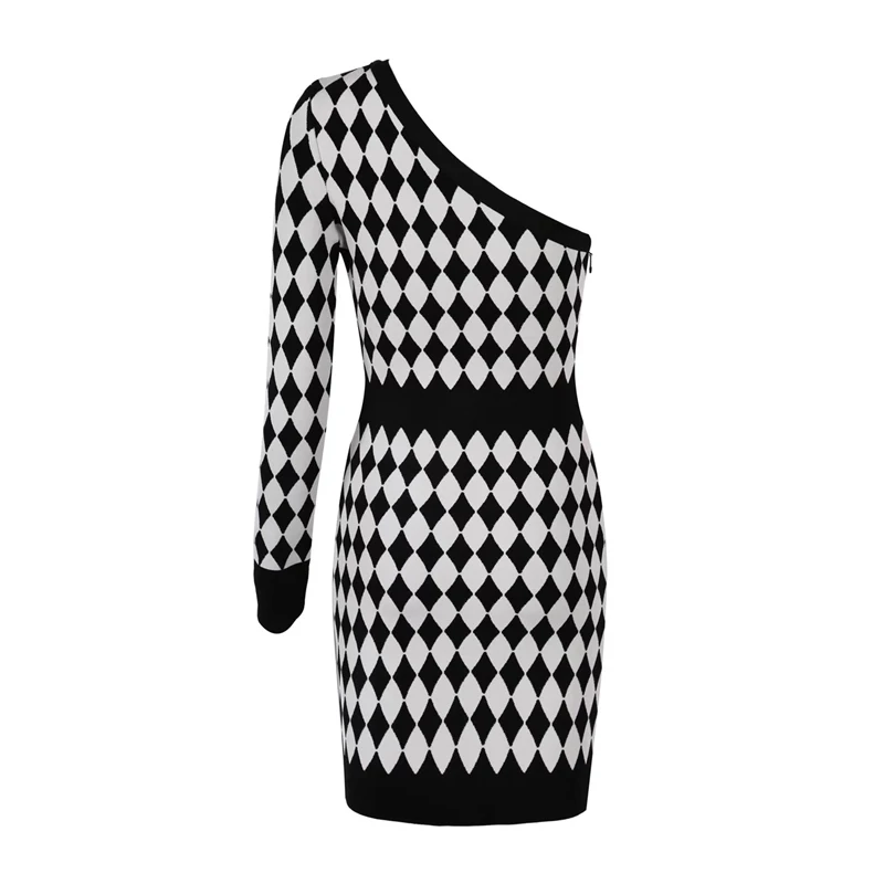 Высококачественное модное белое с черным геометрическое жаккардовое Бандажное