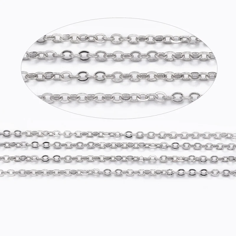 1.1x0.3mm 304 Stainless Steel Cable Chains for Jewelry Making Findings DIY Supplies with Spool about 10m/roll F60 | Украшения и
