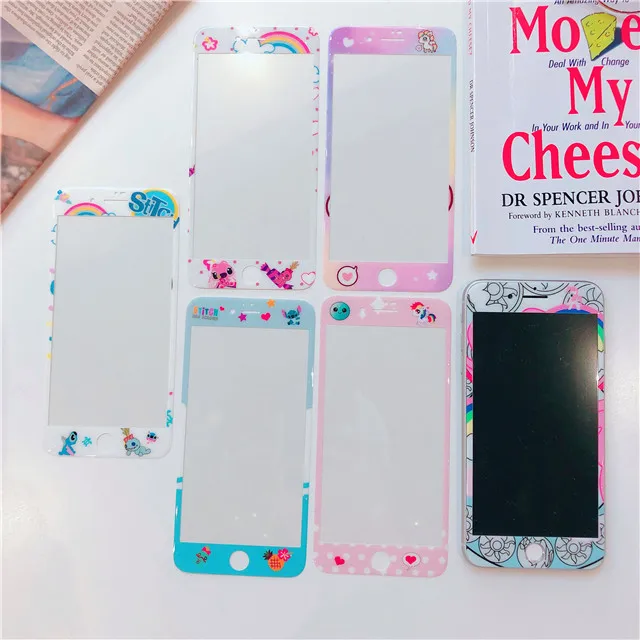 Защитное стекло для iPhone 8 7 6 6s Plus Закаленное стекло Защитная пленка закаленное стекло стежка Единорог узор