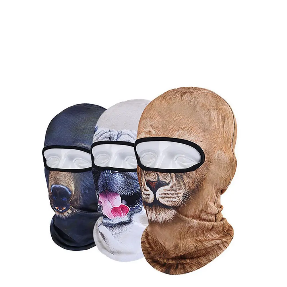2019 Велосипед Сноуборд вечерние Skullies Beanie шлем 3D кошка собака животное Полный лица