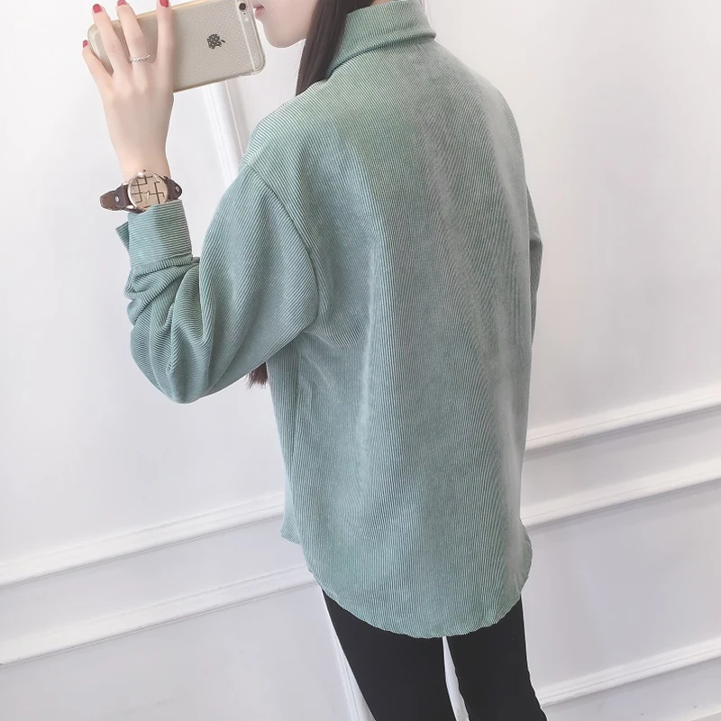 Женская Длинная свободная рубашка теплая Вельветовая в Корейском стиле с