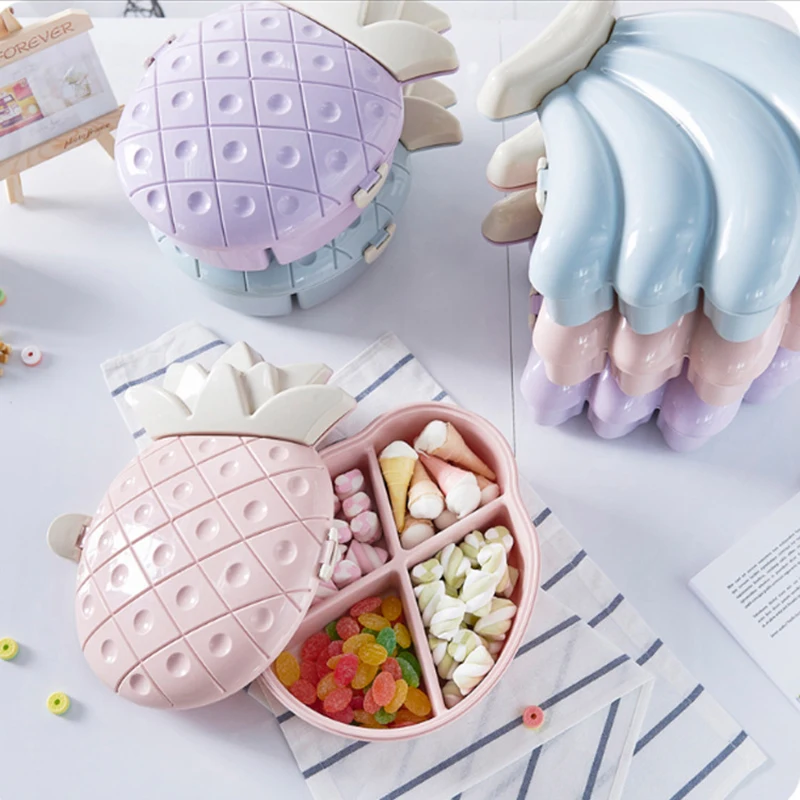 Креативный пластиковый контейнер для конфет в виде банана с крышкой органайзер