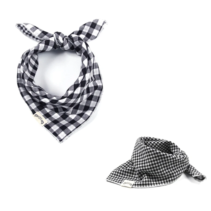 

Classic Plaid Baby Bibs Multifunction Infant Bandana Bibs Sling Neckerchief 03KD