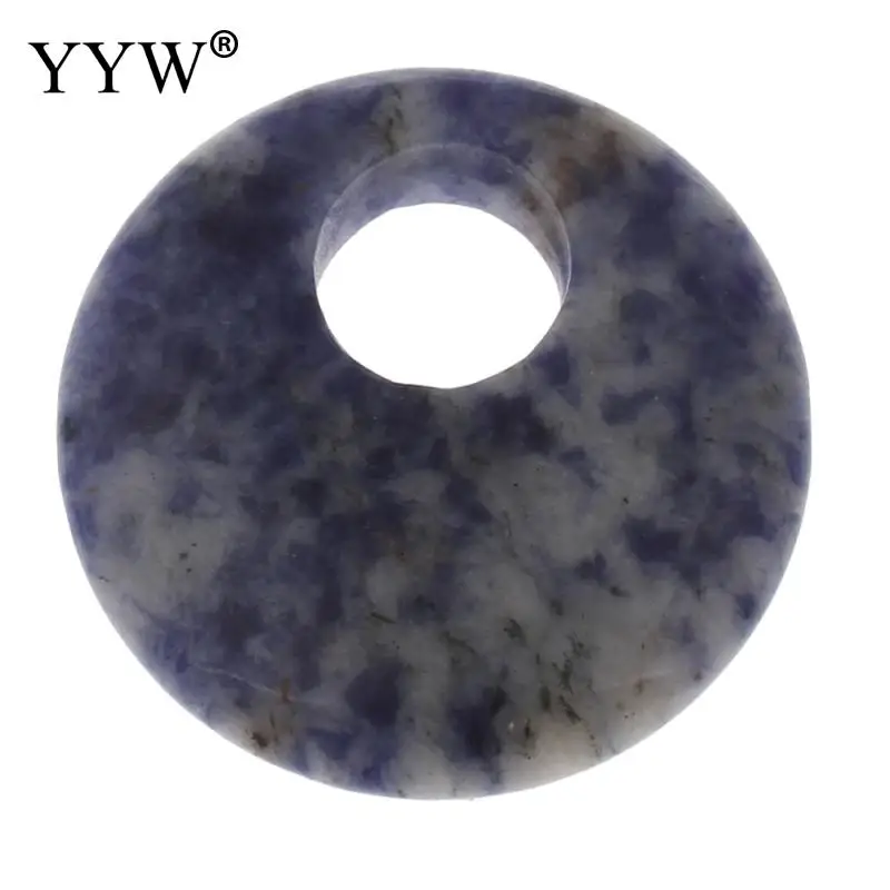 blue spot YYW натуральное Настоящее ювелирное изделие из драгоценных камней плоские круглые бусинки пончики для женщин и мужчин DIY с кварцевым тигровым глазом морской опал Роза камень подвески - Окраска металла: blue spot