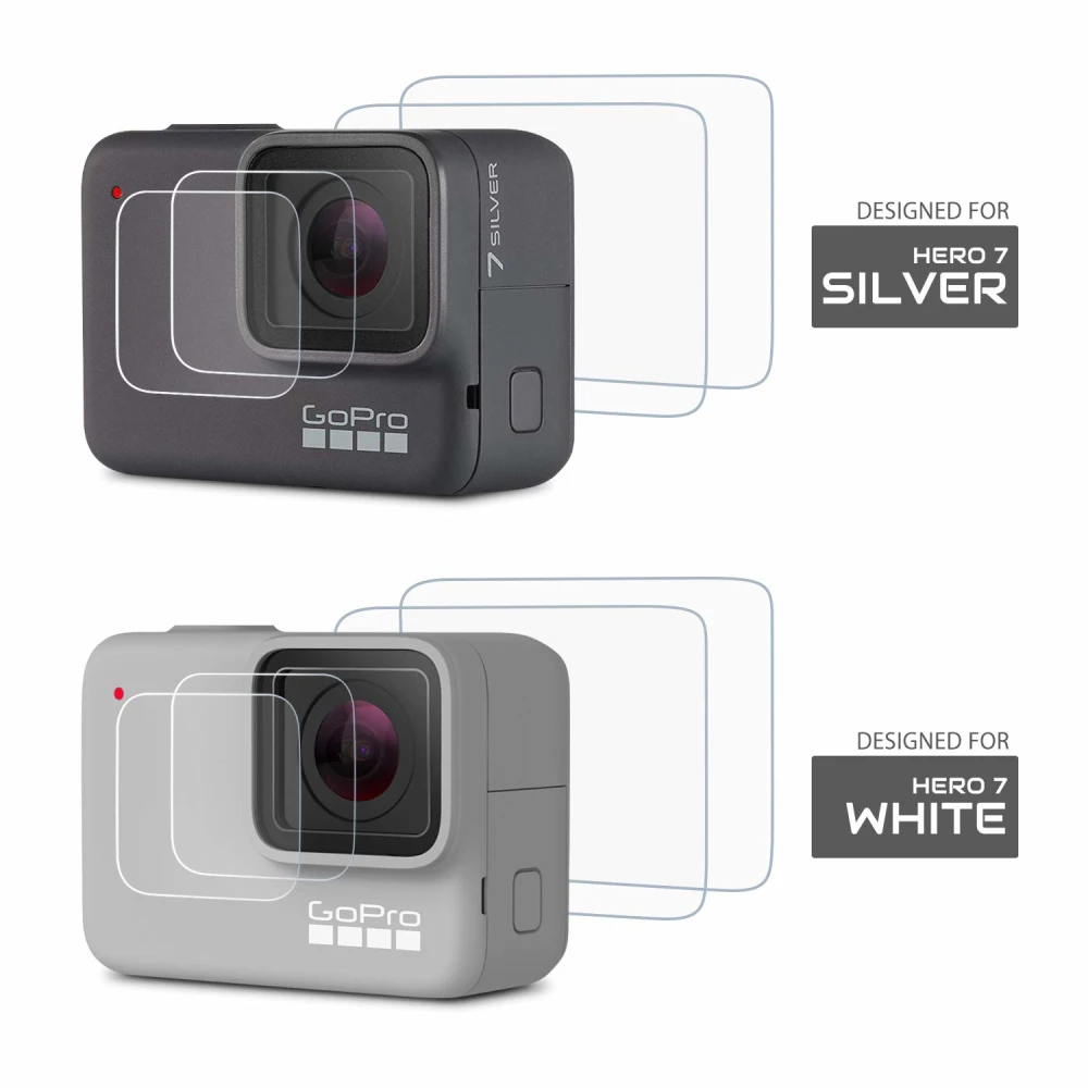Screen Protector Compatible For GoPro Hero 7 4 PCS Front & Back Tempered Glass Film Accessories | Электроника