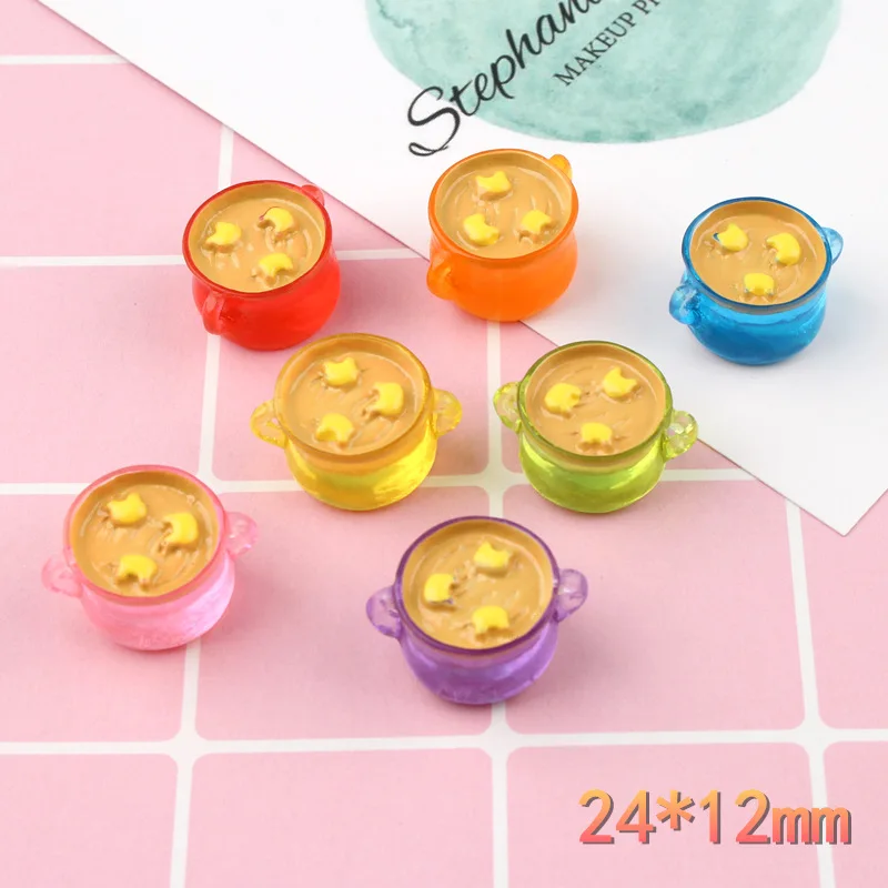 6 шт./лот 24*12 мм миниатюрный горшок для супа Конфета из смолы цветной blyth bjd