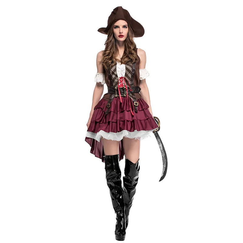 Новинка сексуальный женский костюм пирата на Хэллоуин грабителя бандита косплей