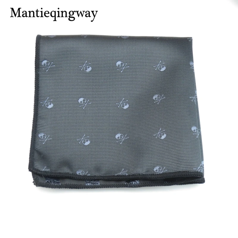 Mantieqingway бренд череп черный Пейсли мужской платок полиэстер горошек полотенце для сундуков модные карманные квадраты галстук ручной работы