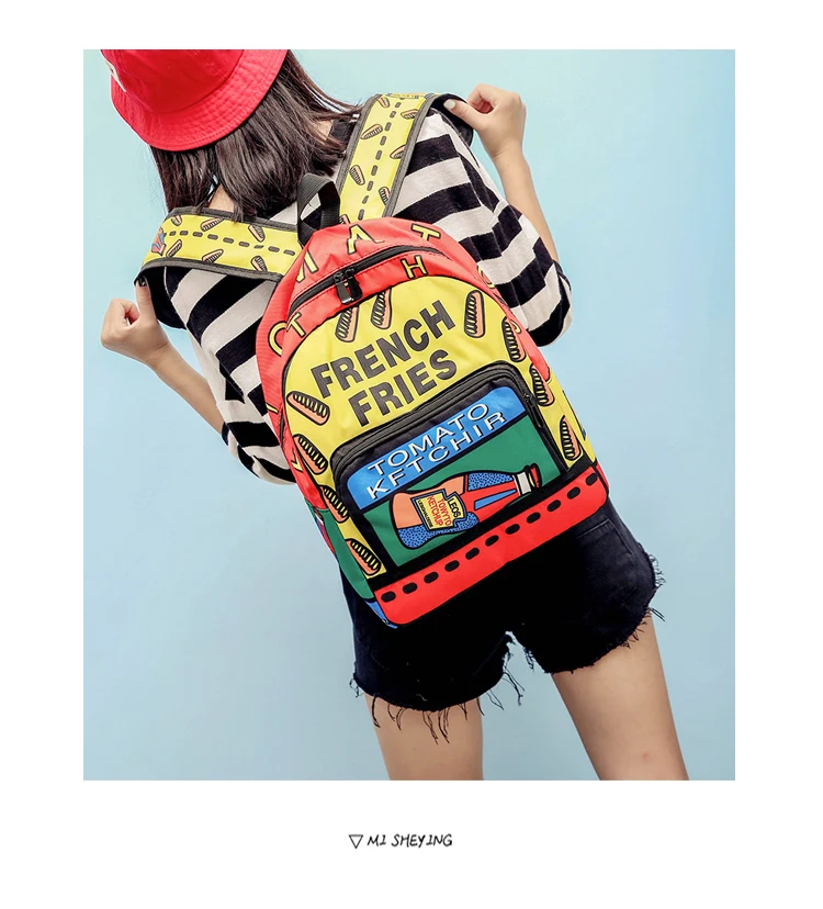 Корейская женская сумка ulzzang, рюкзак с граффити, женские школьные сумки, холщовый рюкзак Harajuku для девочек, дорожная сумка mochila