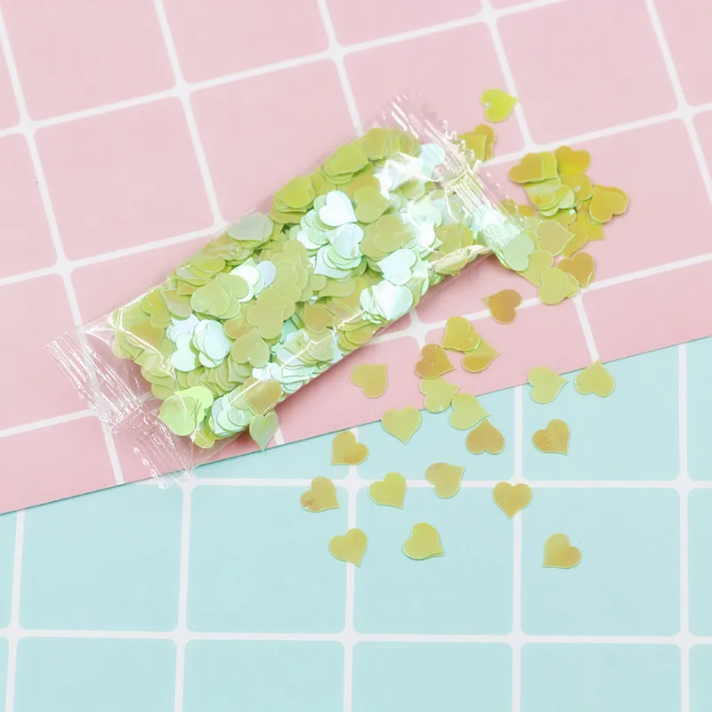 9-Green Heart 10 г/пакет письмо Снежинка Сердце с блестками для рукоделия DIY Швейные аксессуары блестки конфетти-Блестки Дизайн ногтей украшения пайетками - Цвет: 9-Green Heart
