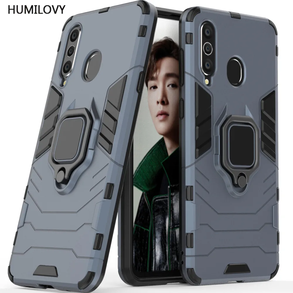 Для Samsung Galaxy A8S чехол для Чехол Жесткий ПК Мягкий ТПУ робот-гибрид кольцо Броня