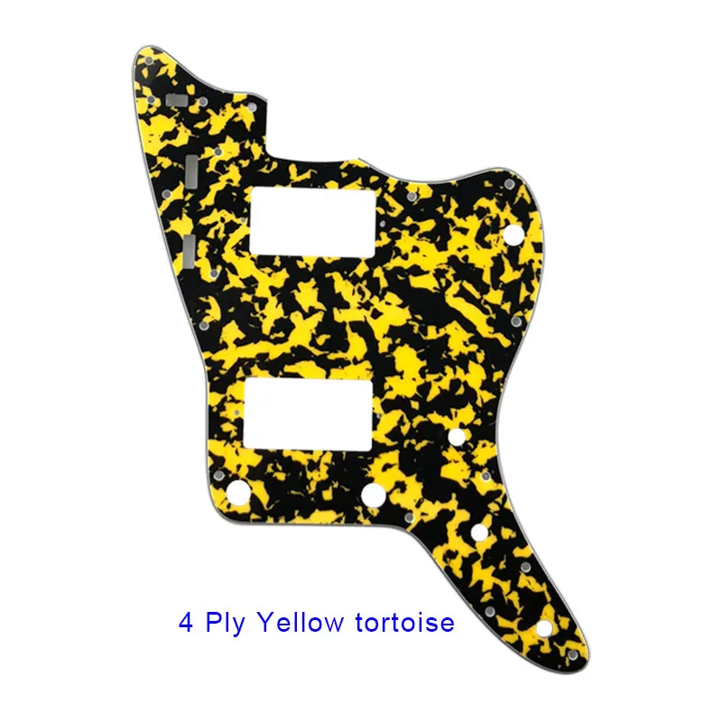 Pleroo Custom Guitar Parts- For USA\Mexico Fd Jazzmaster style Guitar pickguard With PAF Humbucker Scratch Plate Replacement - Цвет: 4Ply Yellow Tortoise