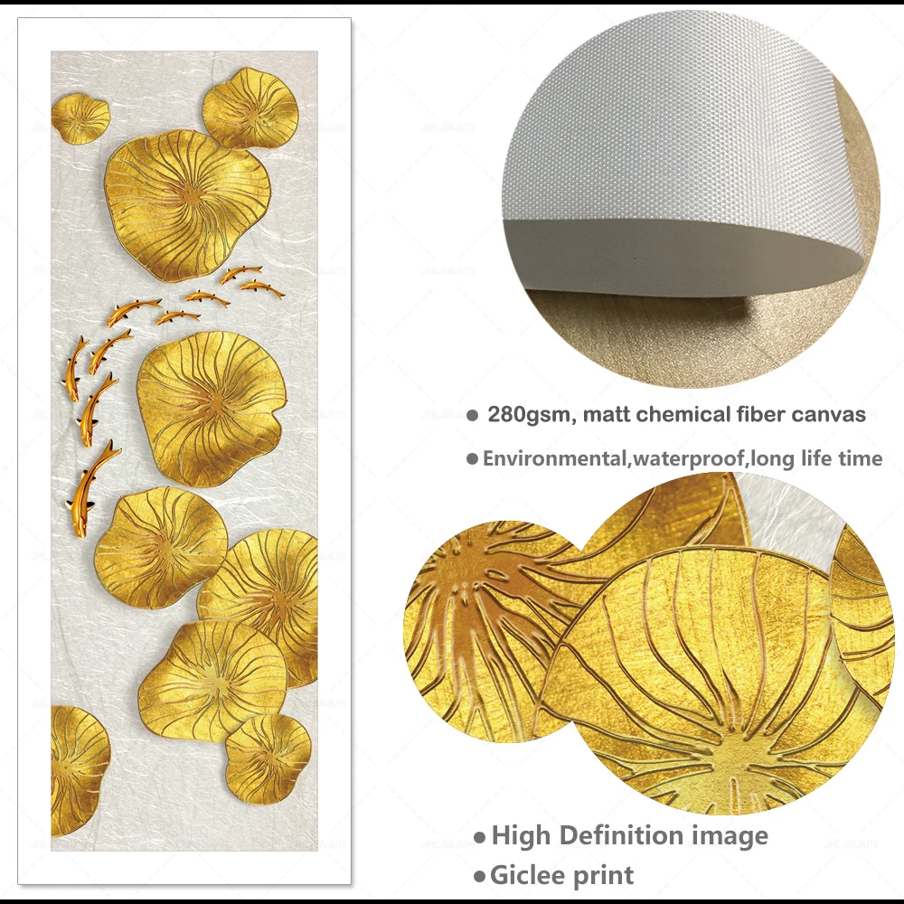 Настенная картина Золотые растения в скандинавском стиле|Рисование и