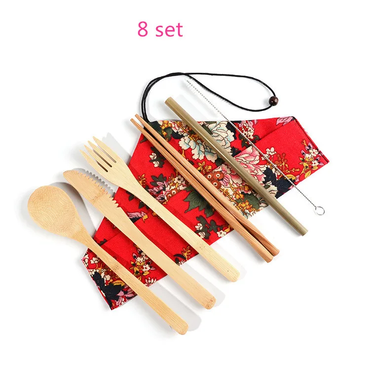 Традиционные китайские деревянные столовые приборы набор бамбуковые вилка нож