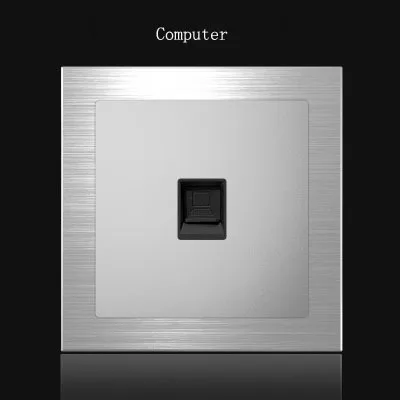 Computer Франция Германия Великобритания разъем 86 Тип 1 2 3 4 банды 1 2way серый алюминиевый сплав панель переключатель гнездо Северной Европы промышленности переключатель - Цвет: Computer