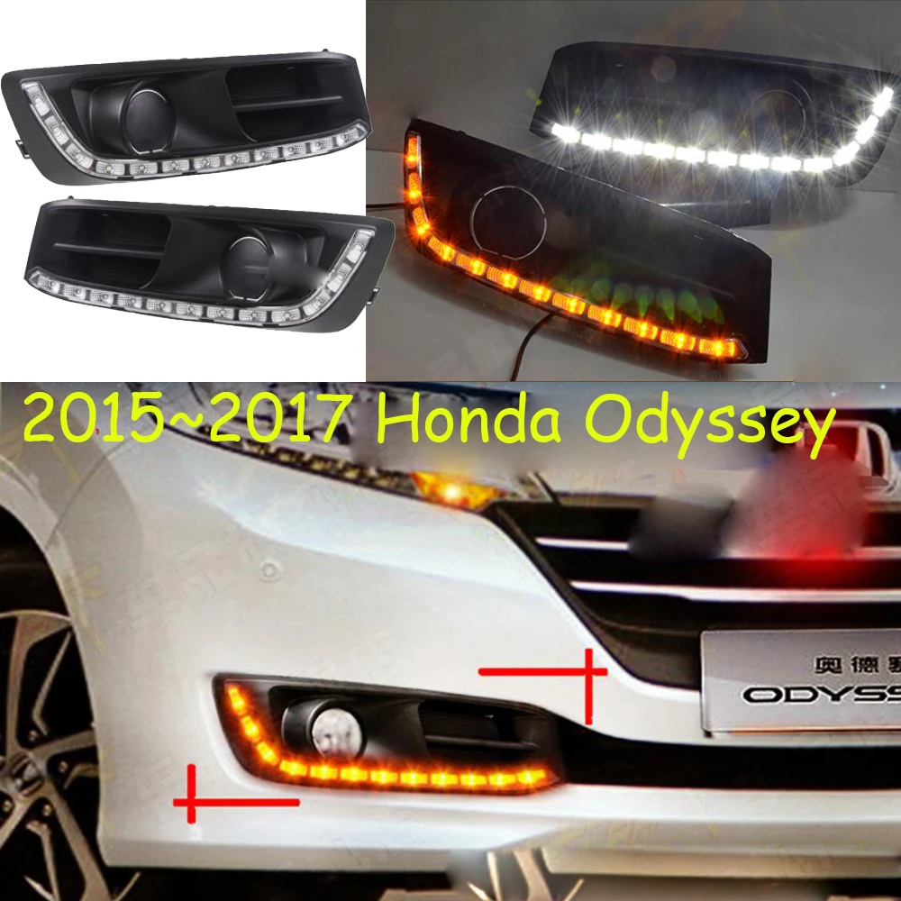 

2015 ~ 2017y фары для Honda Odyssey дневсветильник автомобильные аксессуары Светодиодные ДХО передсветильник для Odyssey противотумансветильник