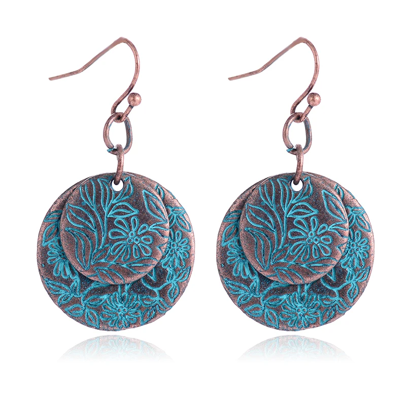 Серьги-подвески в этническом стиле женские Винтажные висячие украшения ретро с