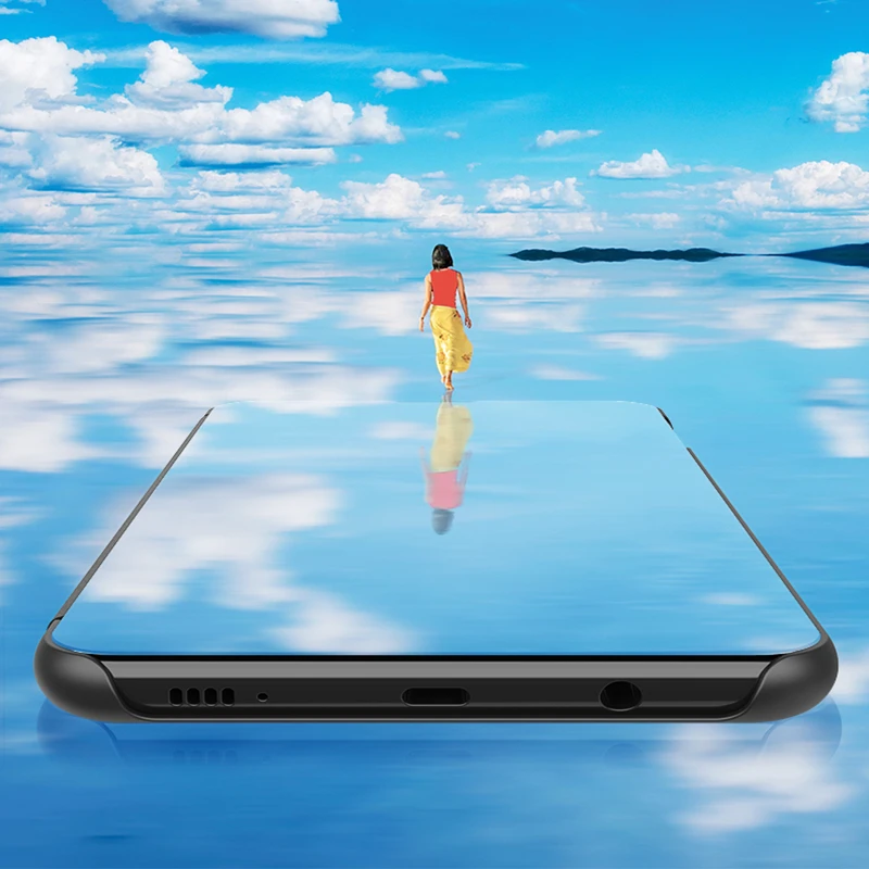 Clear View Smart Зеркало чехол для телефона huawei Honor 8C 8A 10 Lite enjoy 9 Plus Nova 4 откидная крышка