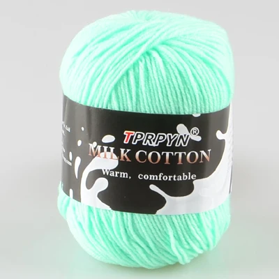 05 water green TPRPYN 10 шт = 500 г три нити детской пряжа молочного оттенка хлопок крючком нитки для ручного вязания шерстяная линия для маленьких детей BR115 - Цвет: 05 water green