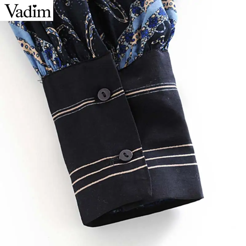 Vadim женская блузка в стиле ретро с принтом пейсли длинным рукавом открытой спиной