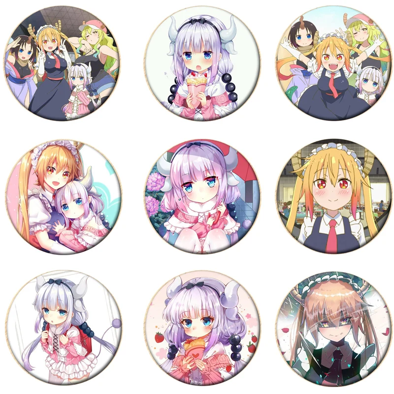 

1pcs Miss Kobayashi's Dragon Maid Cosplay Badge Kanna Cartoon Brooch Pins Tooru Collections Badges for Backpacks Button Clothes