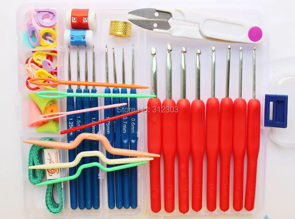 Набор инструментов для шитья и вязания 16 размеров|crochet set|crochet hooks needlessewing set |