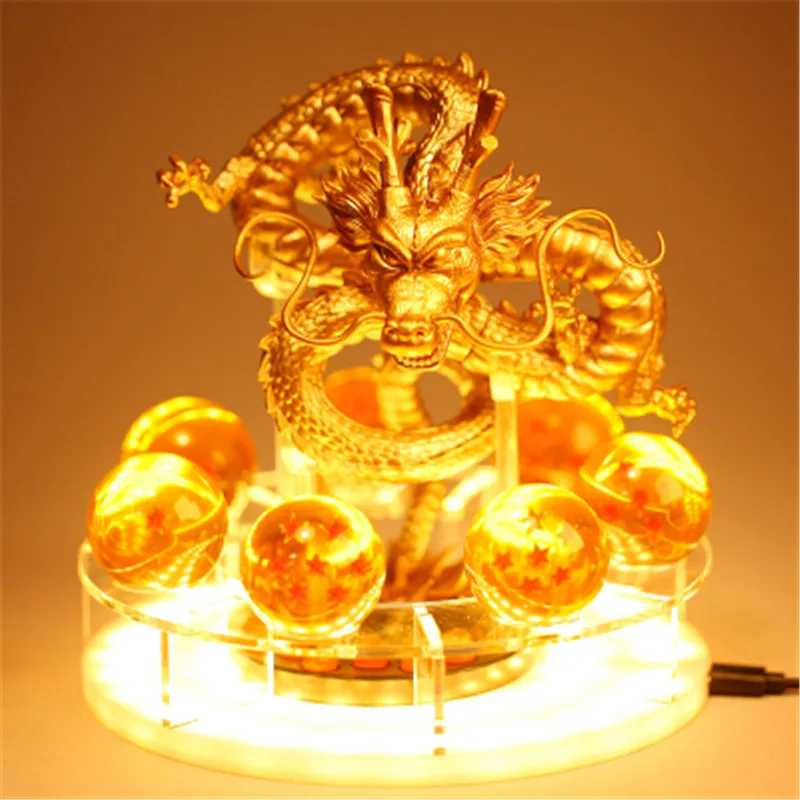 Креативный DIY светодиодный светильник Dragon Ball Z Spirit Bomb Настольный светильник Сон Гоку броли ночной Светильник s комната настольная лампа украшение в виде хрустального шара лампы - Испускаемый цвет: Цвет: желтый