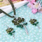 MINHIN Blue ожерелье с несколькими слоями серьги набор для женщин масло капельного дизайна серебряный кулон ювелирный набор массивные аксессуары