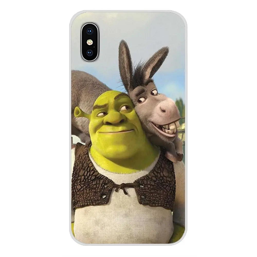 Прозрачный мягкий чехол зеленый Шрек популярный на заказ для Apple iPhone X XR XS MAX 4 4S 5 5S