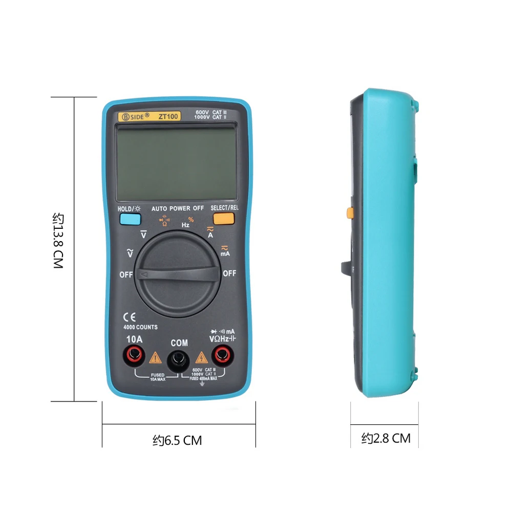 Цифровой мультиметр BSIDE ZT100 вольтметр с автоматическим выбором диапазона