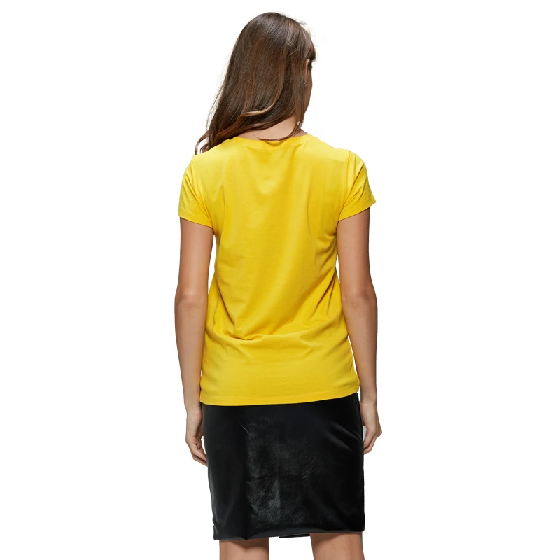 Женские повседневные футболки с коротким рукавом GLO STORY яркие желтые принтом в