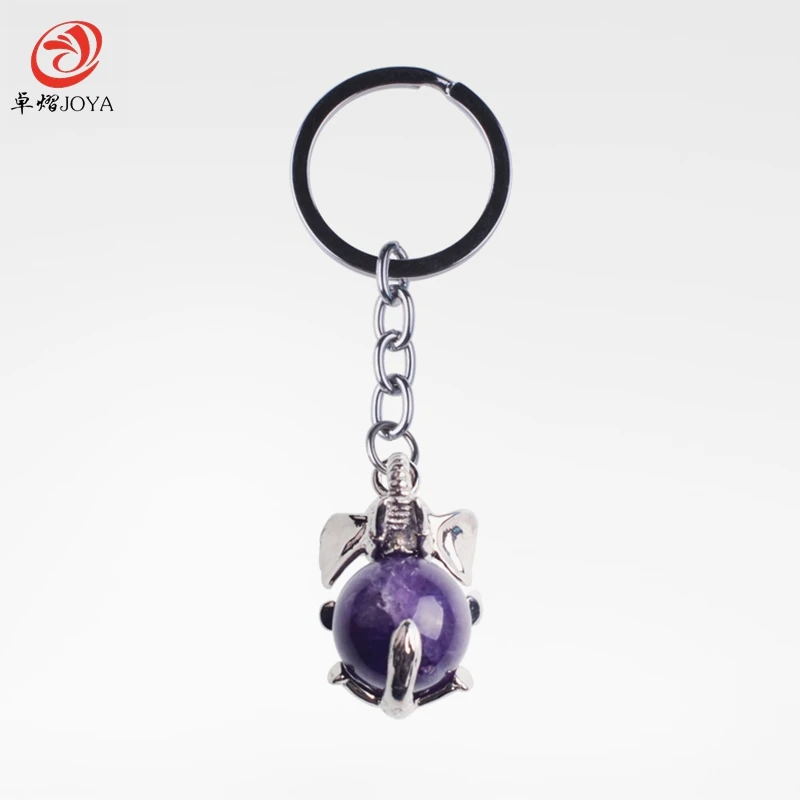 2018 Hot Sale Fashion Metal  Keyring Key Chain For Man Woman Woman Child Cute Mini  Natural Stone Key Chain Women Gift