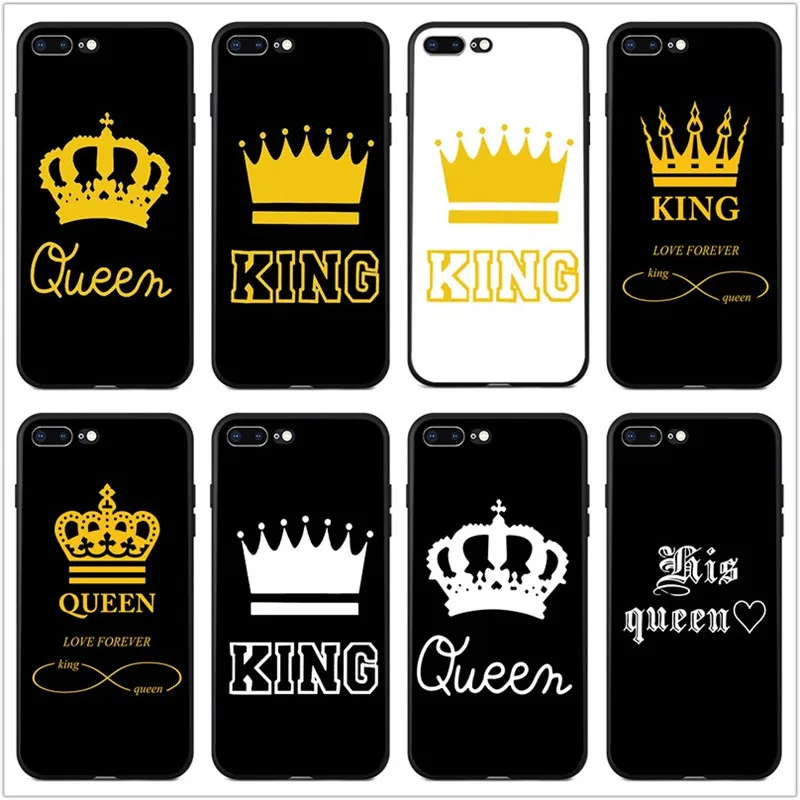 IMIDO ТПУ силиконовый чехол Queen and King тематический дизайн для iphone x xr xs max 6s 6 8 7 plus 5s 5 se