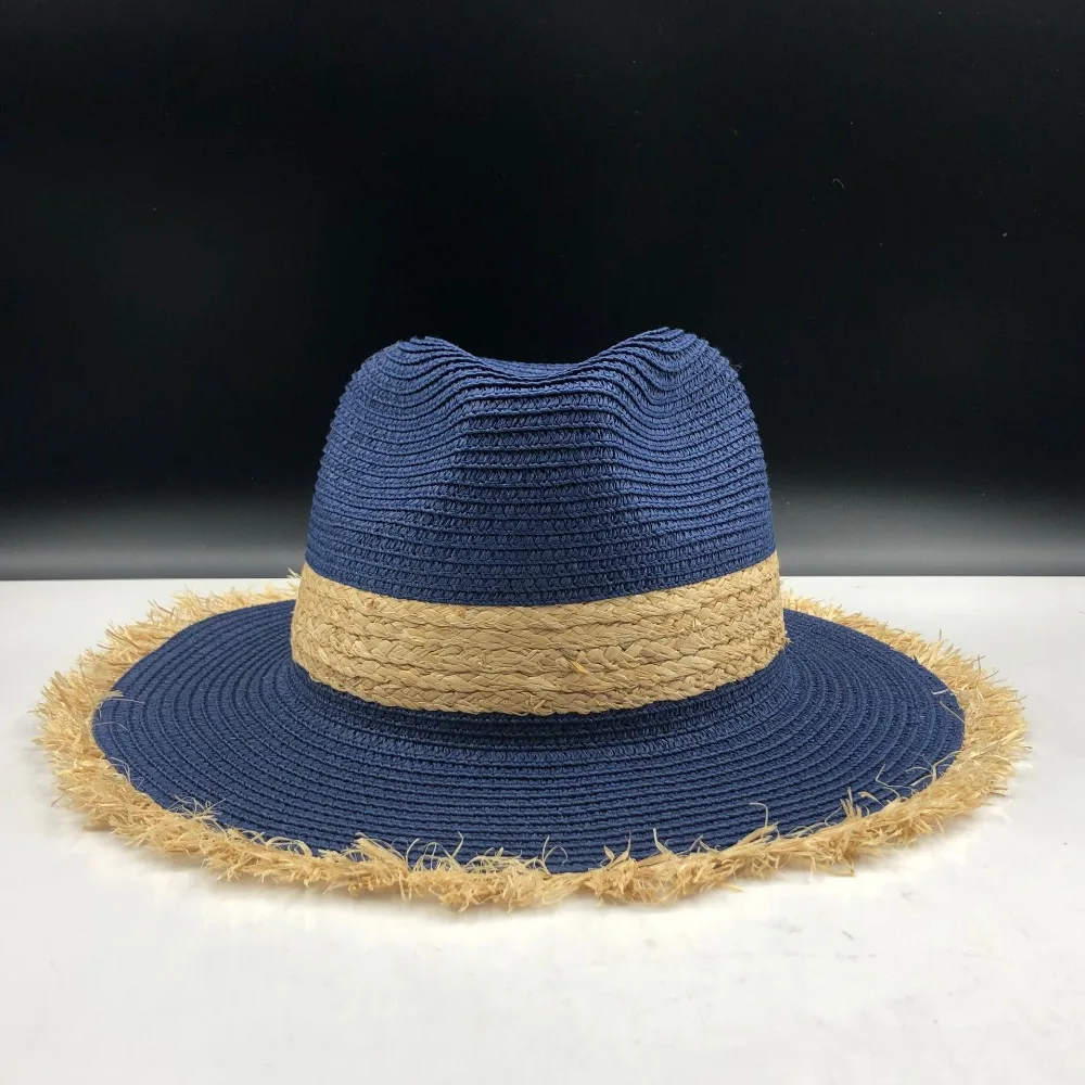 Женская соломенная шляпа Raffia Повседневная Соломенная в стиле джаз Пляжная лето