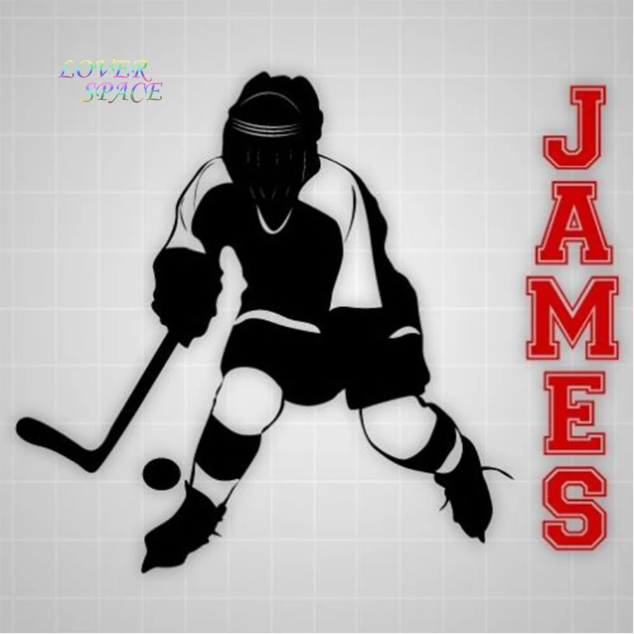Хоккейные Наклейки на стены виниловые наклейки Молодежный Хоккейный силуэт