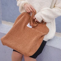 fashion canvas cloth tote women corduroy shoulder bags big capacit handbags 2021 new student shopping top handle bags purses