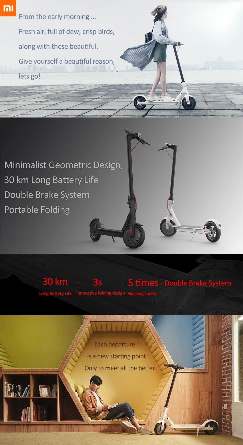 Xiaomi Mijia M365 электрический скутер Сверхлегкий 12,5 кг с приложением складной скутер Smart BMS двойная тормозная система 25 км/ч
