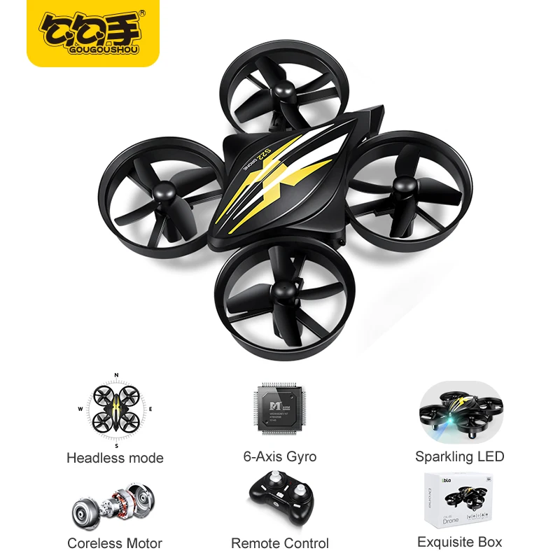 GouGouShou новейший мини Квадрокоптер RC Дрон Безголовый режим один ключ возврат