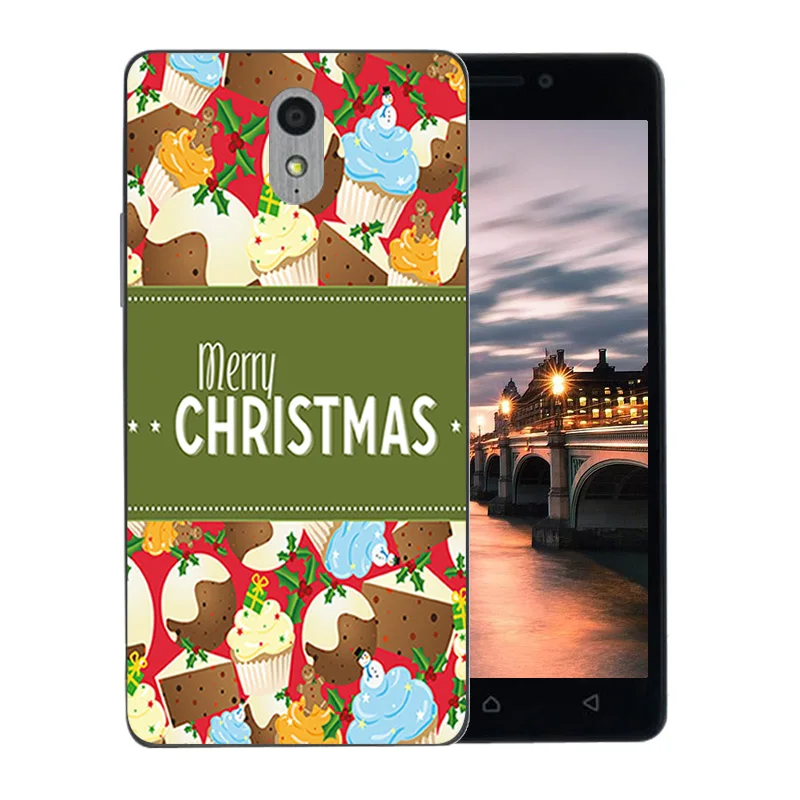 New For Lenovo P1M Vibe Merry X'MAS Pattern Soft Silicon TPU Back Cover Case P1 M a40 Phone |
