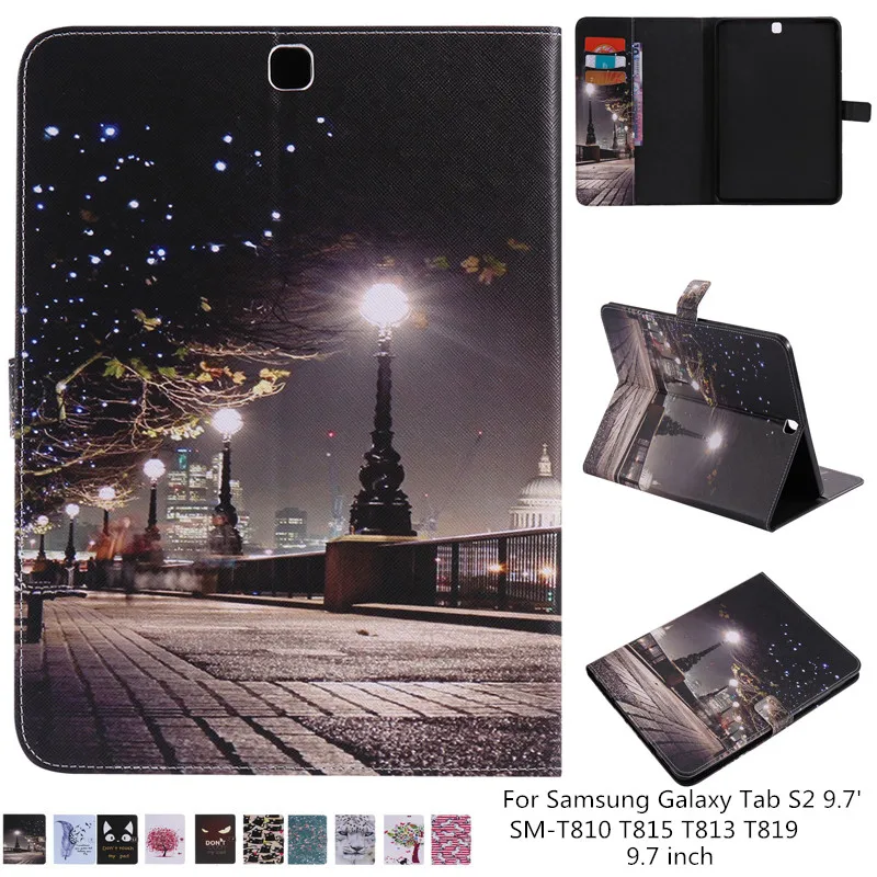 Чехол для планшета Samsung Tab S2 9 7 чехол SM-T810 T815 T813 T819 принтер чехол-портмоне из