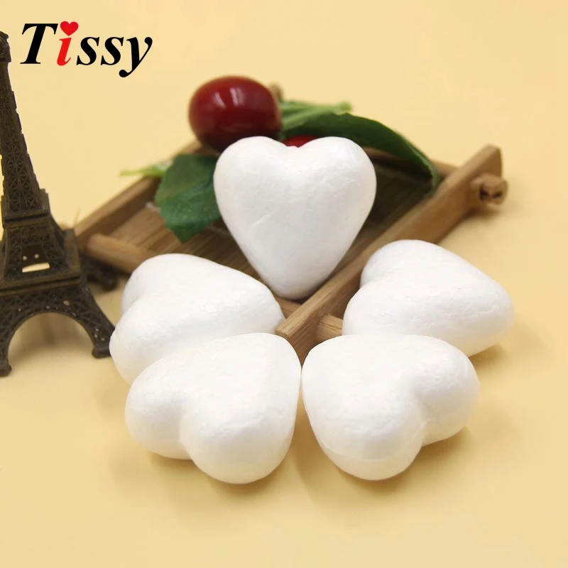 

20PCS 4CM DIY Heart Shape Modelling Polystyrene Styrofoam Foam Ball Christmas Ornaments Wedding Party Decoration Supplies Gifts
