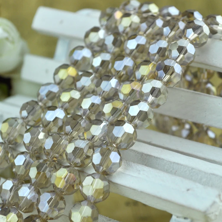 

70 шт. 8 мм Серый AB цветной круглый шар граненый кристалл россыпью разделитель DIY бусины со стразами бриллиантами DIY