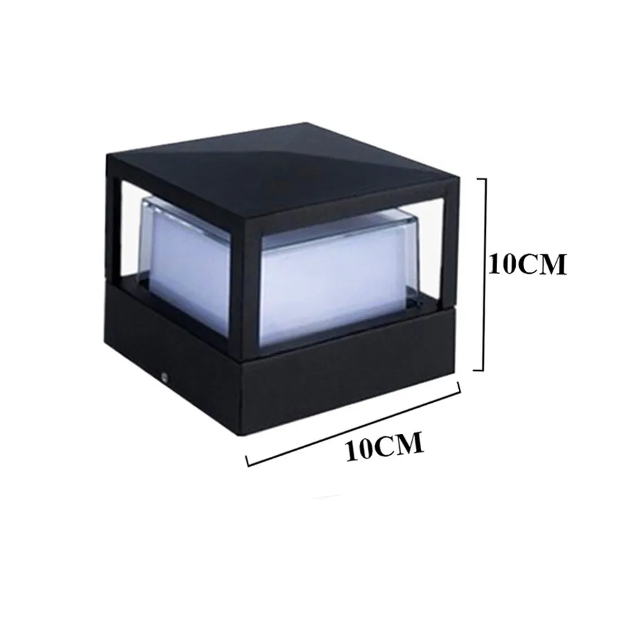 7W Square With Cover Thrisdar наружная садовая Колонка газон свет 12 Вт Водонепроницаемый Ландшафтный для внутреннего двора колонна фонарь на столб Вилла балкон забор столб лампа - Испускаемый цвет: 7W Square With Cover