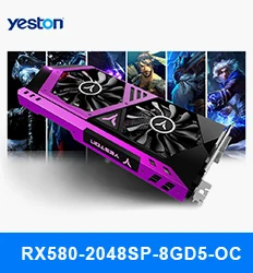 Yeston Radeon RX 590 GPU 8 ГБ GDDR5 256bit игровой настольный компьютер ПК видеокарты Поддержка DVI/HDMI PCI-E X16 3,0