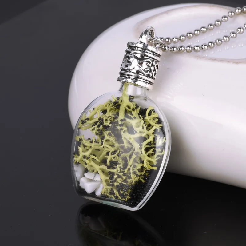 Стеклянный сушеный цветок ожерелье ювелирные изделия Женское коралловое с